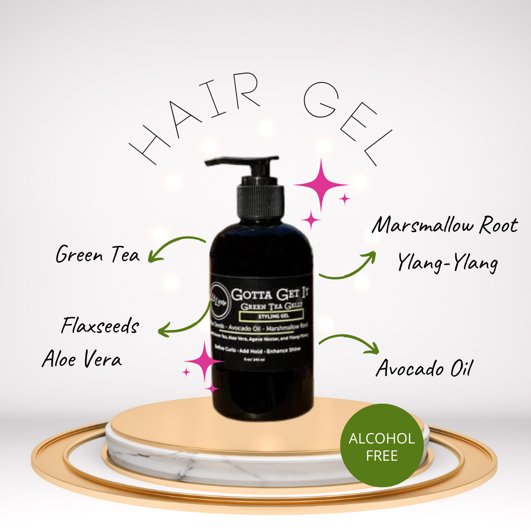 Green Tea Flaxseed Gel for Curls: Glycerin-Free, Alcohol-Free Hold