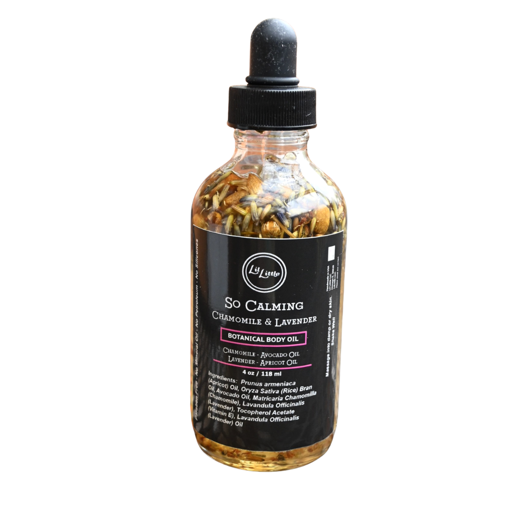 
                  
                    Infused Chamomile Lavender Body Oil For Calm, Relaxation and Dry Skin
                  
                