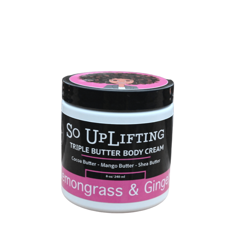 Lemongrass Ginger Triple Body Butter Cream For Dry Skin
